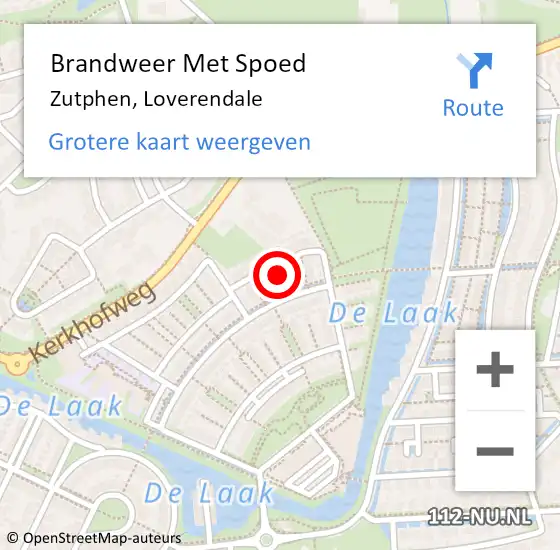 Locatie op kaart van de 112 melding: Brandweer Met Spoed Naar Zutphen, Loverendale op 26 november 2021 20:30