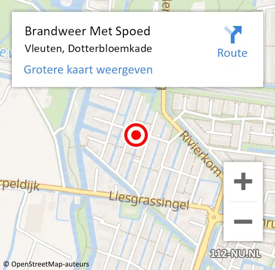 Locatie op kaart van de 112 melding: Brandweer Met Spoed Naar Vleuten, Dotterbloemkade op 26 november 2021 20:56