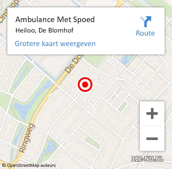 Locatie op kaart van de 112 melding: Ambulance Met Spoed Naar Heiloo, De Blomhof op 26 november 2021 21:10