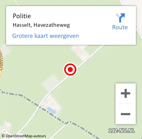 Locatie op kaart van de 112 melding: Politie Hasselt, Havezatheweg op 26 november 2021 21:20