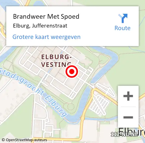 Locatie op kaart van de 112 melding: Brandweer Met Spoed Naar Elburg, Jufferenstraat op 26 november 2021 21:49