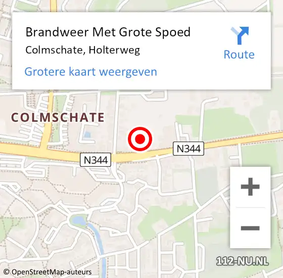 Locatie op kaart van de 112 melding: Brandweer Met Grote Spoed Naar Colmschate, Holterweg op 26 november 2021 22:08