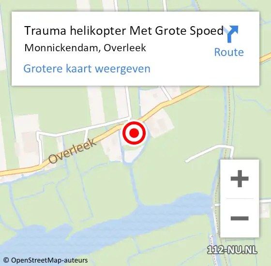 Locatie op kaart van de 112 melding: Trauma helikopter Met Grote Spoed Naar Monnickendam, Overleek op 26 november 2021 22:10