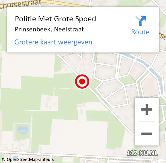 Locatie op kaart van de 112 melding: Politie Met Grote Spoed Naar Prinsenbeek, Neelstraat op 26 november 2021 22:37