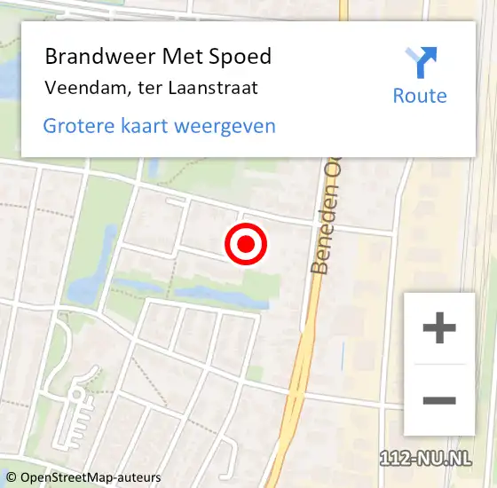 Locatie op kaart van de 112 melding: Brandweer Met Spoed Naar Veendam, ter Laanstraat op 26 november 2021 22:39