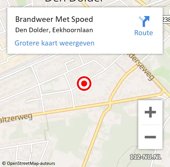 Locatie op kaart van de 112 melding: Brandweer Met Spoed Naar Den Dolder, Eekhoornlaan op 26 november 2021 22:58