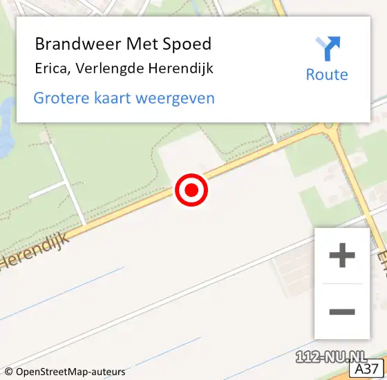 Locatie op kaart van de 112 melding: Brandweer Met Spoed Naar Erica, Verlengde Herendijk op 26 november 2021 23:55