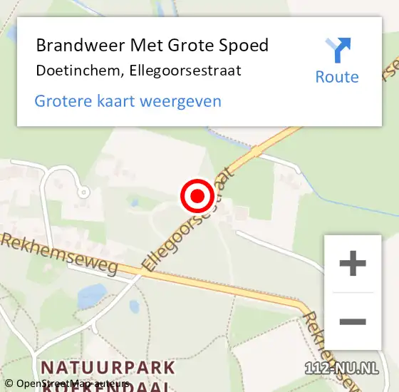 Locatie op kaart van de 112 melding: Brandweer Met Grote Spoed Naar Doetinchem, Ellegoorsestraat op 27 november 2021 00:00
