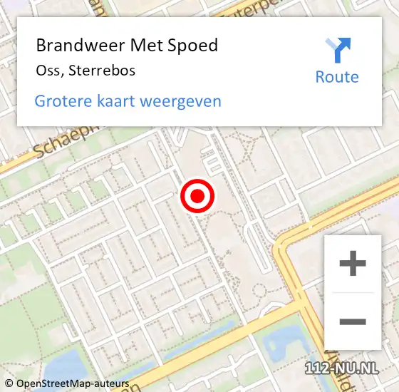 Locatie op kaart van de 112 melding: Brandweer Met Spoed Naar Oss, Sterrebos op 27 november 2021 00:01