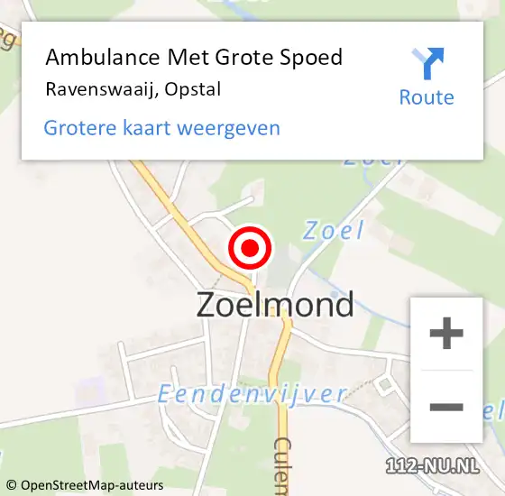 Locatie op kaart van de 112 melding: Ambulance Met Grote Spoed Naar Ravenswaaij, Opstal op 27 november 2021 00:16