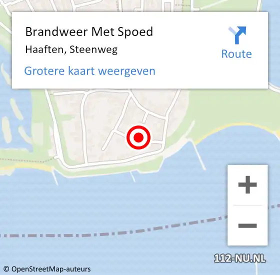 Locatie op kaart van de 112 melding: Brandweer Met Spoed Naar Haaften, Steenweg op 27 november 2021 01:10