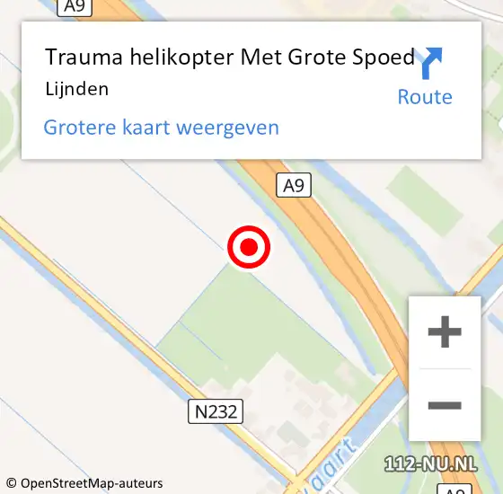 Locatie op kaart van de 112 melding: Trauma helikopter Met Grote Spoed Naar Lijnden op 27 november 2021 01:37