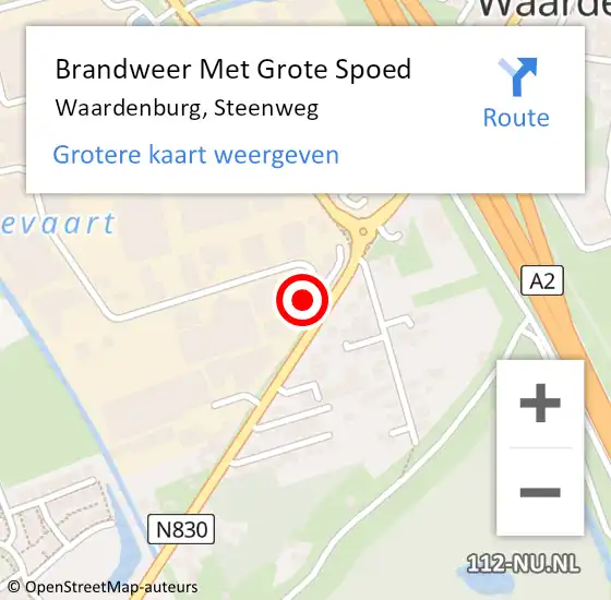 Locatie op kaart van de 112 melding: Brandweer Met Grote Spoed Naar Waardenburg, Steenweg op 27 november 2021 02:17