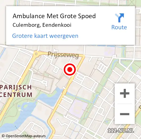 Locatie op kaart van de 112 melding: Ambulance Met Grote Spoed Naar Culemborg, Eendenkooi op 27 november 2021 03:49