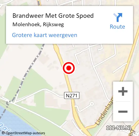 Locatie op kaart van de 112 melding: Brandweer Met Grote Spoed Naar Molenhoek, Rijksweg op 27 november 2021 04:27