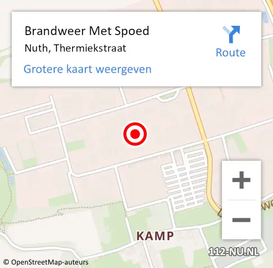 Locatie op kaart van de 112 melding: Brandweer Met Spoed Naar Nuth, Thermiekstraat op 27 november 2021 04:29