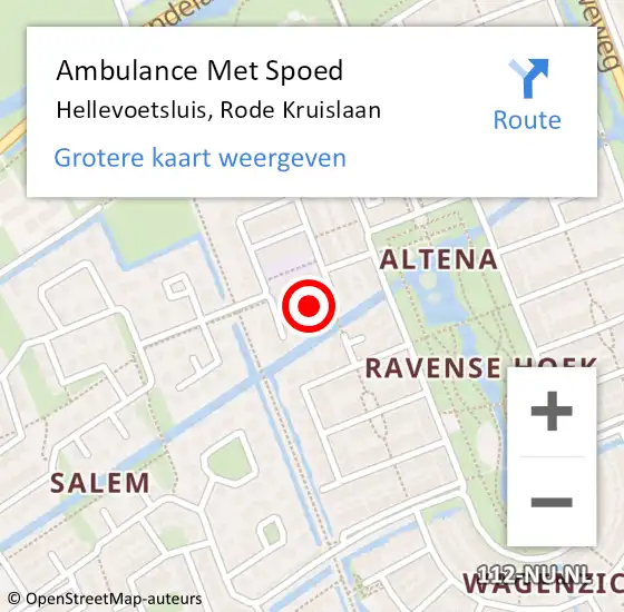 Locatie op kaart van de 112 melding: Ambulance Met Spoed Naar Hellevoetsluis, Rode Kruislaan op 27 november 2021 05:43