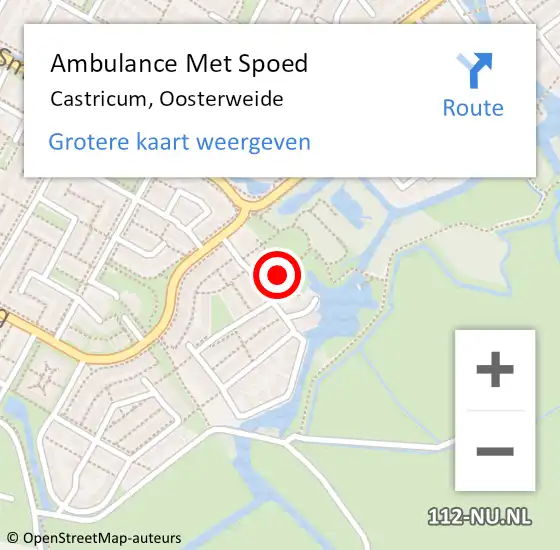 Locatie op kaart van de 112 melding: Ambulance Met Spoed Naar Castricum, Oosterweide op 27 november 2021 06:44