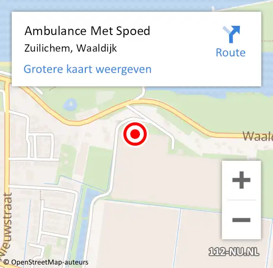 Locatie op kaart van de 112 melding: Ambulance Met Spoed Naar Zuilichem, Waaldijk op 27 november 2021 07:41