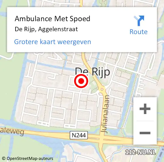 Locatie op kaart van de 112 melding: Ambulance Met Spoed Naar De Rijp, Aggelenstraat op 27 november 2021 08:19