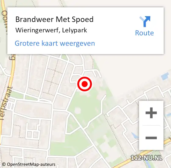 Locatie op kaart van de 112 melding: Brandweer Met Spoed Naar Wieringerwerf, Lelypark op 27 november 2021 09:15