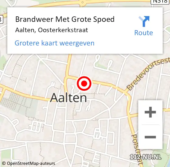 Locatie op kaart van de 112 melding: Brandweer Met Grote Spoed Naar Aalten, Oosterkerkstraat op 27 november 2021 09:41