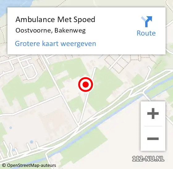 Locatie op kaart van de 112 melding: Ambulance Met Spoed Naar Oostvoorne, Bakenweg op 27 november 2021 10:24