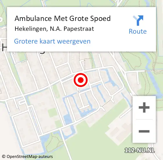 Locatie op kaart van de 112 melding: Ambulance Met Grote Spoed Naar Hekelingen, N.A. Papestraat op 27 november 2021 10:28