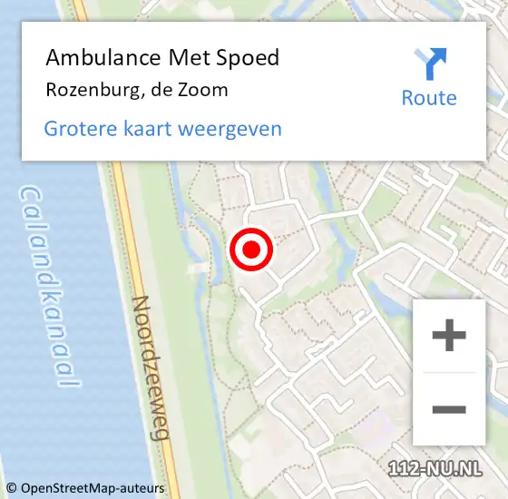 Locatie op kaart van de 112 melding: Ambulance Met Spoed Naar Rozenburg, de Zoom op 27 november 2021 11:14