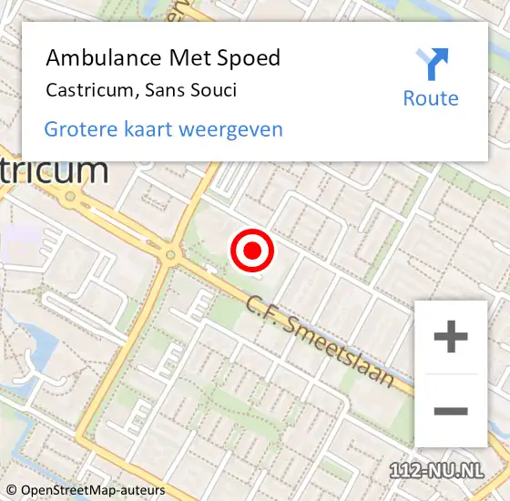 Locatie op kaart van de 112 melding: Ambulance Met Spoed Naar Castricum, Sans Souci op 27 november 2021 11:28