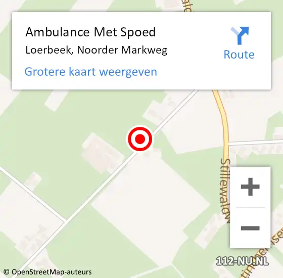 Locatie op kaart van de 112 melding: Ambulance Met Spoed Naar Loerbeek, Noorder Markweg op 27 november 2021 11:49