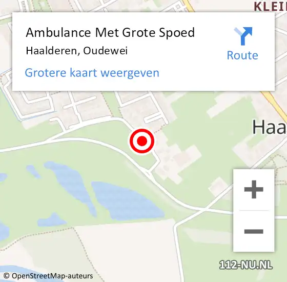 Locatie op kaart van de 112 melding: Ambulance Met Grote Spoed Naar Haalderen, Oudewei op 27 november 2021 11:49