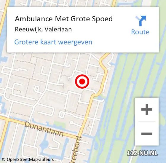 Locatie op kaart van de 112 melding: Ambulance Met Grote Spoed Naar Reeuwijk, Valeriaan op 27 november 2021 12:03