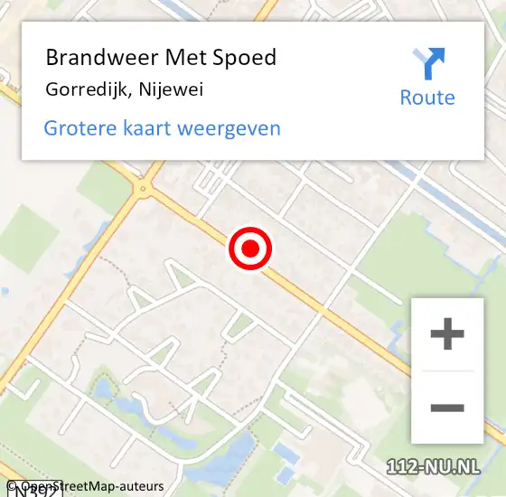 Locatie op kaart van de 112 melding: Brandweer Met Spoed Naar Gorredijk, Nijewei op 27 november 2021 12:44