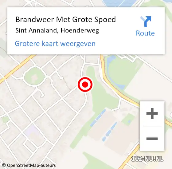 Locatie op kaart van de 112 melding: Brandweer Met Grote Spoed Naar Sint Annaland, Hoenderweg op 27 november 2021 13:28