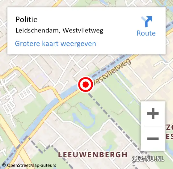 Locatie op kaart van de 112 melding: Politie Leidschendam, Westvlietweg op 30 juni 2014 16:34