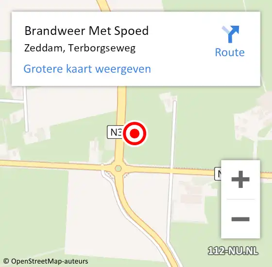 Locatie op kaart van de 112 melding: Brandweer Met Spoed Naar Zeddam, Terborgseweg op 27 november 2021 15:24