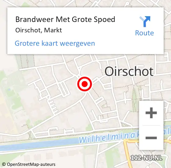 Locatie op kaart van de 112 melding: Brandweer Met Grote Spoed Naar Oirschot, Markt op 27 november 2021 16:08