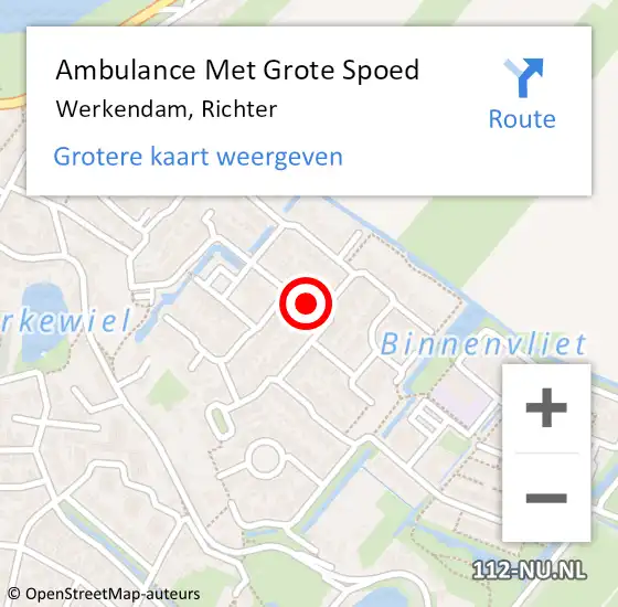 Locatie op kaart van de 112 melding: Ambulance Met Grote Spoed Naar Werkendam, Richter op 27 november 2021 16:23