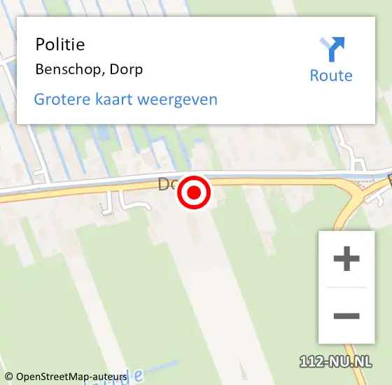 Locatie op kaart van de 112 melding: Politie Benschop, Dorp op 27 november 2021 17:05