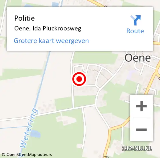 Locatie op kaart van de 112 melding: Politie Oene, Ida Pluckroosweg op 27 november 2021 17:09
