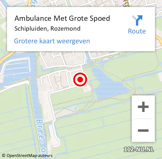 Locatie op kaart van de 112 melding: Ambulance Met Grote Spoed Naar Schipluiden, Rozemond op 27 november 2021 17:12