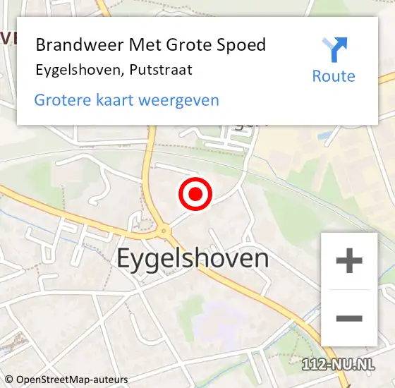 Locatie op kaart van de 112 melding: Brandweer Met Grote Spoed Naar Eygelshoven, Putstraat op 27 november 2021 17:18