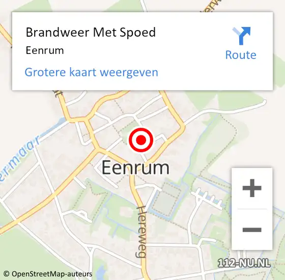 Locatie op kaart van de 112 melding: Brandweer Met Spoed Naar Eenrum op 30 juni 2014 16:52