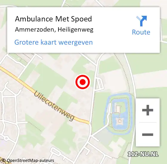 Locatie op kaart van de 112 melding: Ambulance Met Spoed Naar Ammerzoden, Heiligenweg op 27 november 2021 18:02