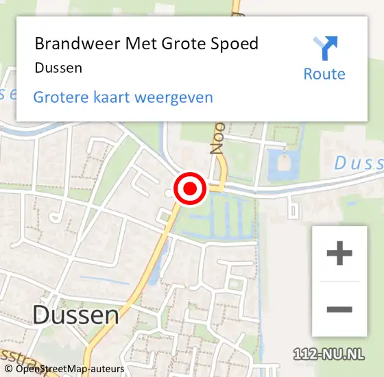 Locatie op kaart van de 112 melding: Brandweer Met Grote Spoed Naar Dussen op 27 november 2021 18:08