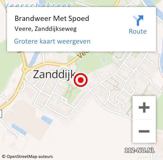 Locatie op kaart van de 112 melding: Brandweer Met Spoed Naar Veere, Zanddijkseweg op 27 november 2021 18:18