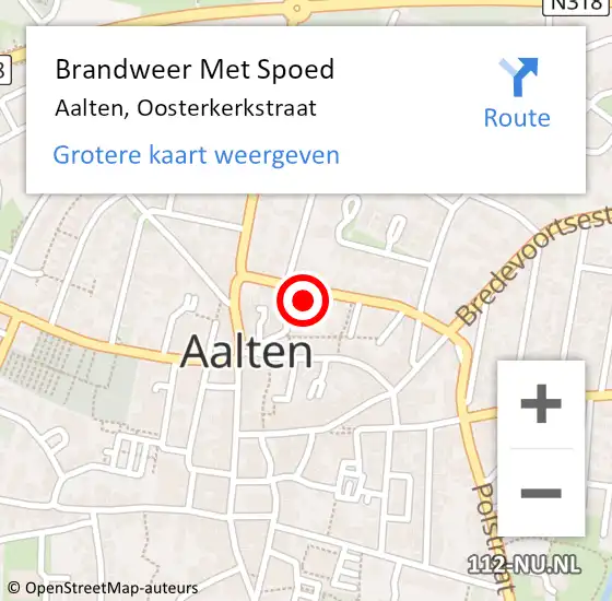 Locatie op kaart van de 112 melding: Brandweer Met Spoed Naar Aalten, Oosterkerkstraat op 27 november 2021 18:23