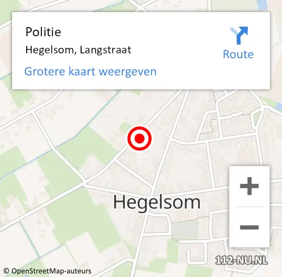 Locatie op kaart van de 112 melding: Politie Hegelsom, Langstraat op 27 november 2021 19:18