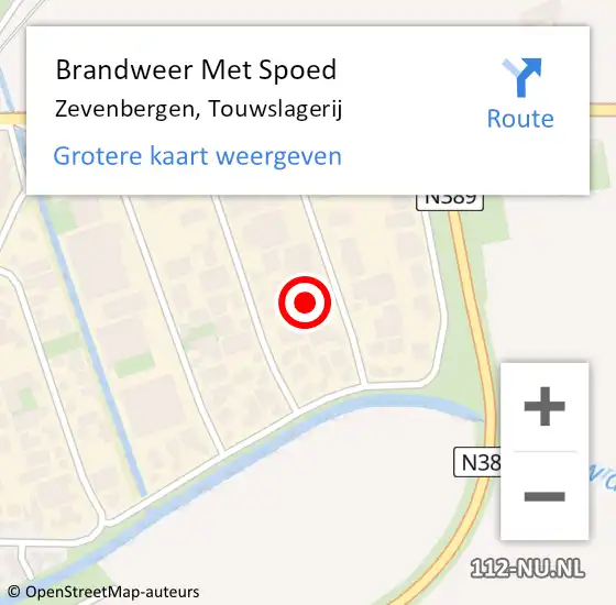 Locatie op kaart van de 112 melding: Brandweer Met Spoed Naar Zevenbergen, Touwslagerij op 27 november 2021 19:22